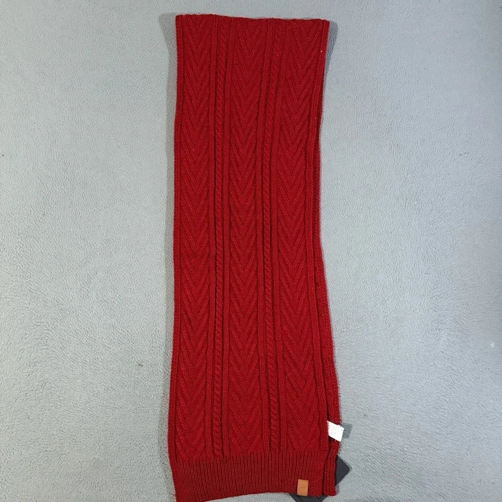 Fabletics Red Cable-Knit Winter Scarf Soft One Size Fisherman‎ NWT